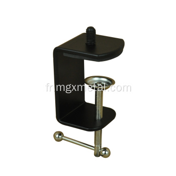 Table de table en acier en poudre noire C-clamp